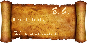 Blei Olimpia névjegykártya